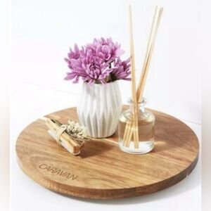 Caravan Acacia Wood Lazy Susan 10.8” Round Turntable 🌿🍽️ NIB